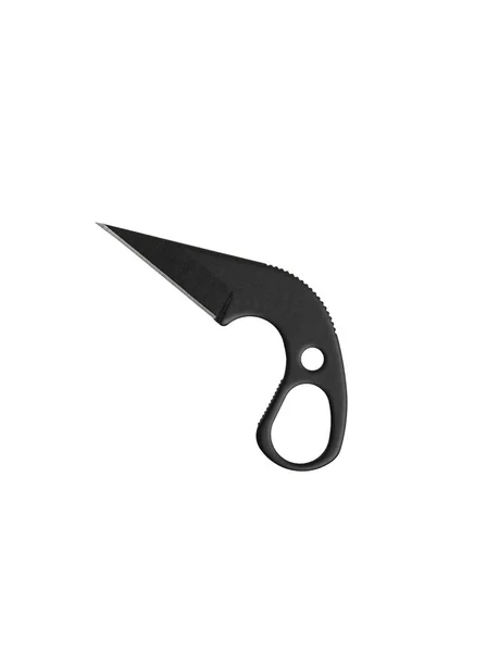 Cuchillo Lanzador Negro Arma Ninja Asesino Aislar Sobre Fondo Blanco —  Fotos de Stock