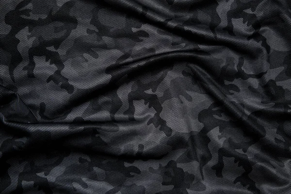 Padrão Camuflagem Tecido Camuflagem Cinza Escuro Moda Textura Militar Fundo — Fotografia de Stock