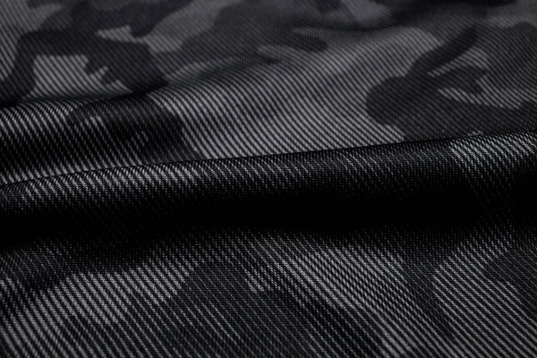 Camouflage Pattern Trendy Dark Gray Camouflage Fabric Military Texture Dark — Stock Photo, Image