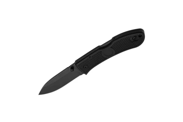 Taschenklappmesser Isolieren Auf Weißem Hintergrund Kompaktes Scharfes Messer Aus Metall — Stockfoto