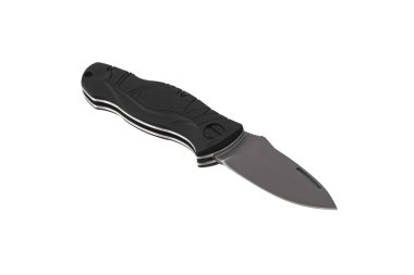 Cep çakısı beyaz arka planda izole edilmiş. Katlanan bir bıçakla küçük metal bir bıçak..