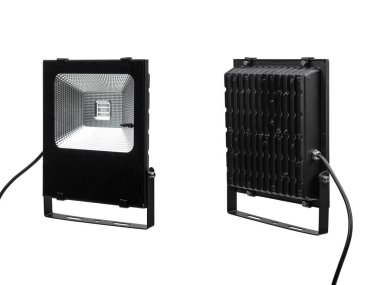 Powerful modern LED lamp with the ability to change the color of light. Isolate on a white background.