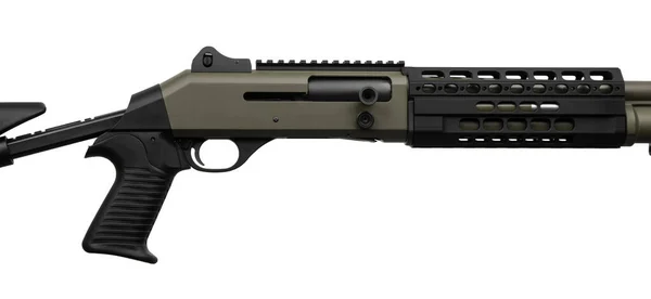 Modern Semi Automatic Shotgun Tactical Smoothbore Weapon Caliber Armament Army — Stock Photo, Image