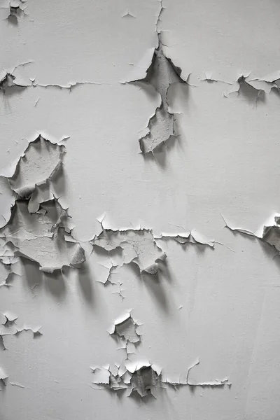 White Cracked Paint Wall Old Painted Wall Grungy Cracked White — Stock Photo, Image