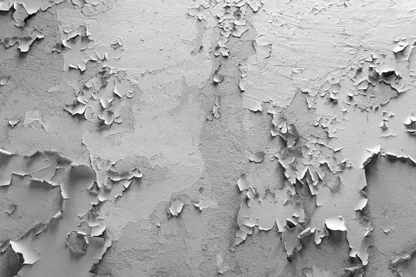 Белая Потрескавшаяся Краска Стене Старая Покрашенная Стена Грязная Треснувшая Белая — стоковое фото