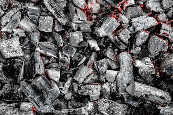 Υφή Του Καμένου Καυσόξυλου Και Του Κάρβουνου Υπολείμματα Της Θερμότητας — Φωτογραφία Αρχείου