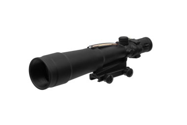 Modern optik kolatör görüşü. Kısa mesafeden ateş etmek için nişan alma cihazı. Beyaz arkaplanda izole et.