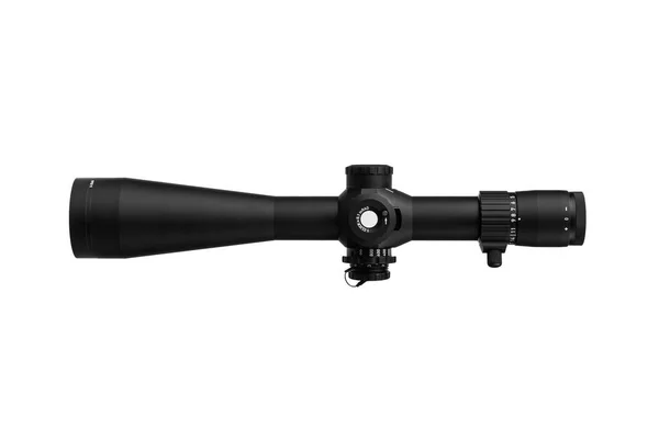 白色背景上的现代狙击手瞄准镜远距离瞄准和射击的光学装置 — 图库照片