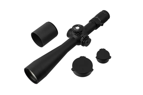 stock image Modern sniper scope on a white background. Optical device for aiming and shooting at long distances.