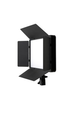 Fotoğraf ve video lambası beyaz arkaplanda izole edildi. Işık akışı oluşumu için özel panjurlu LED lamba. Fotoğraf ve video aydınlatma armatürü.