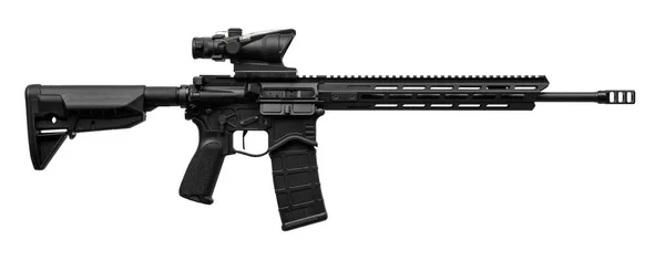 Fusil Automático Moderno Aislado Sobre Fondo Blanco Armas Para Policía — Foto de Stock