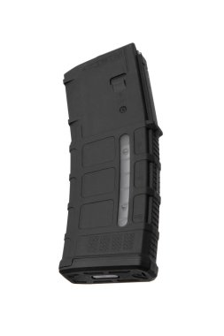 Tüfek ya da tüfek için şarjör. Silahlar için mühimmat. Beyaz arkaplanda izole et.