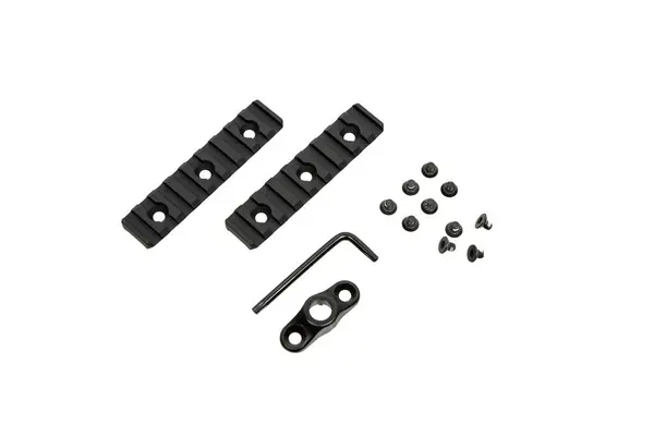 Set Accessories Modern Rifle Tools Parts Screws Isolate White Background Stock Image