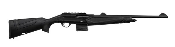 stock image Semi-automatic rifled carbine. Hunting rifle with a plastic butt. Isolate on a white background.