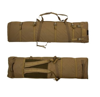 Fazladan cepleri olan yumuşak bir silah çantası. Silah depolama ve taşıma için çanta. Beyaz arkaplanda izole et.