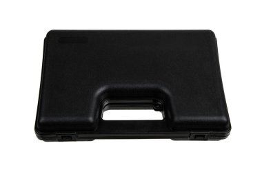 Beyaz arka plan için izole silahlar için siyah çantası