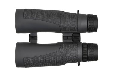 Modern dürbünler. Uzun mesafelerde gözlem için optik bir araç. Beyaz arkaplanda izole et.