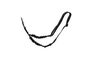 Black nylon shoulder strap for a gun. A modern single-point belt for carrying weapons. Isolate on a white background. clipart