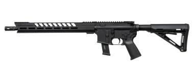 A modern automatic carbine chambered for 9mm pistol caliber. Weapons for the police, army and special units. Isolate on a white background. clipart