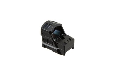 Modern optik kolatör görüşü. Kısa mesafeden ateş etmek için nişan alma cihazı. Beyaz arkaplanda izole et.