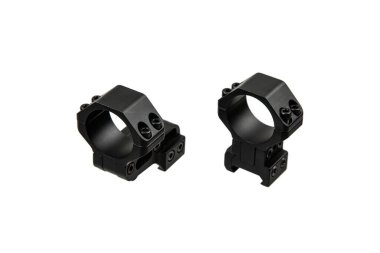 Siyah dürbün, tüfeklere optik takmak için, dayanıklı ve hafif, hassas atış, taktiksel kullanım ve avlanma için ideal..