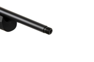 Small-bore bolt rifle in a plastic stock of .22lr. Small rifled weapon for hunting and sports. Isolate on a white background. clipart