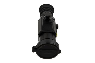 Modern monoküler termal görüntüleyici beyaz bir arka plan üzerinde izole. Termal radyasyonu sabitlemek için bir cihaz.