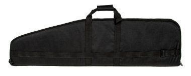 Ateşli silah koruması ve depolama için dayanıklı malzemeden yapılmış, fermuar kapama ve ayarlanabilir kayışlar içeren, birden fazla cepli ve saplı siyah taktik tüfek çantası, atış ve avlanma faaliyetleri için ideal.