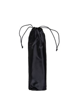 Naylondan yapılmış parlak siyah ip torbası, kompakt aletler, teçhizatlar veya aksesuarlar taşımak için ideal.