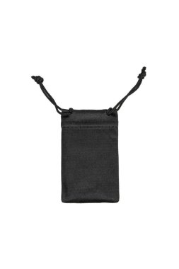 İpleri bağlı siyah bir kumaş iplik kesesi gösterilir.