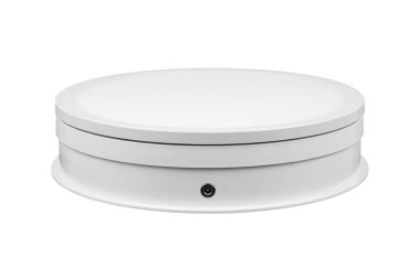 Beyaz, dönen ürün ekran standının yakın plan görüntüsü.