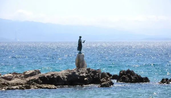Statue Opatija Historic Statue Adriatic Coast Symbol Touristic Town Opatija — Stock Photo, Image