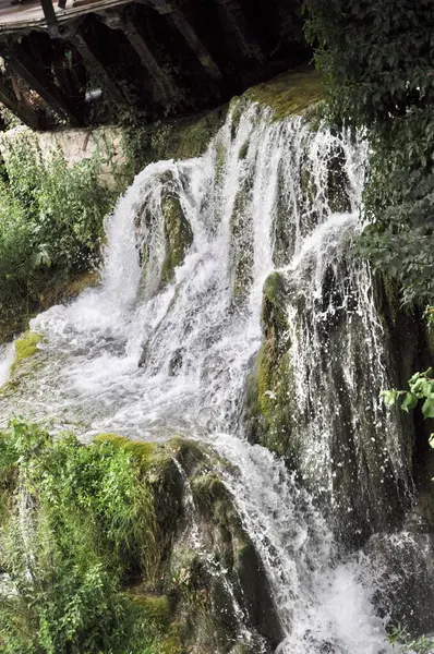 stock image Waters of the Picturesque Rastoke Village, Croatia.Rastoke is a village, located in the Town of Slunj, known for the Slunjcica River, which flows into the Korana River at Rastoke.