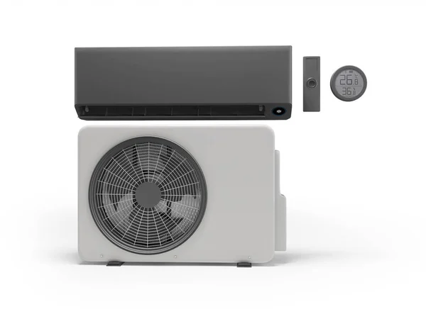 Ilustrace Moderní Sady Klimatizátorů Vzduchu Pro Chlazení Bílém Pozadí Stínem — Stock fotografie