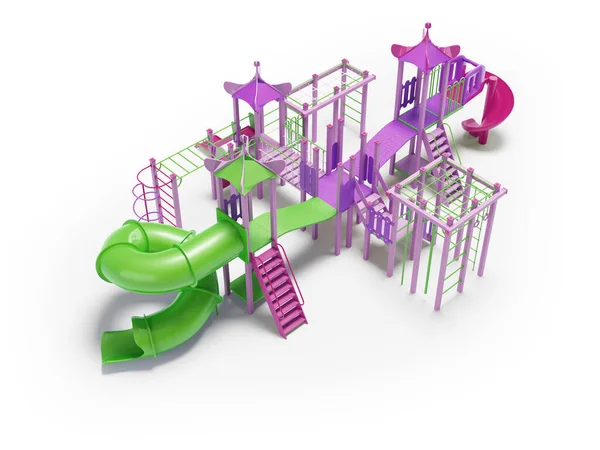 影と白の背景に開発のための紫のスポーツの遊び場の3Dイラスト — ストック写真