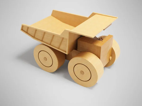 Illustratie Speelgoed Dumper Truck Uitzicht Grijze Achtergrond Met Schaduw — Stockfoto