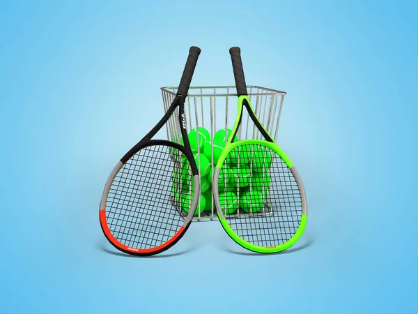 Illustratie Set Van Grote Tennis Voor Training Blauwe Achtergrond Met — Stockfoto