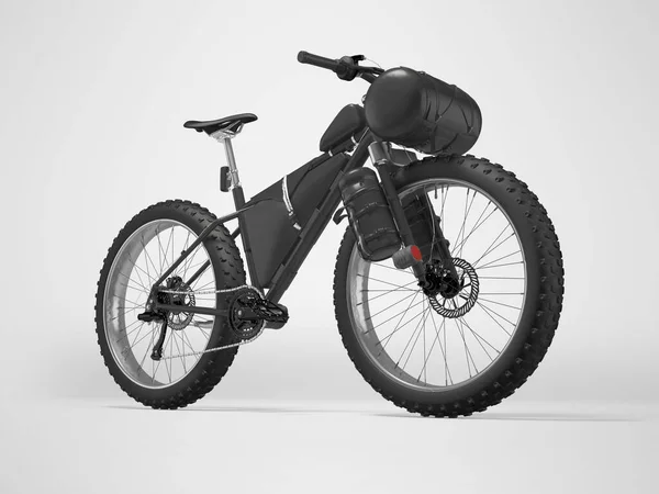 Illustration Eines Schwarzen Mountainbike Für Extreme Fahrt Auf Grauem Hintergrund — Stockfoto