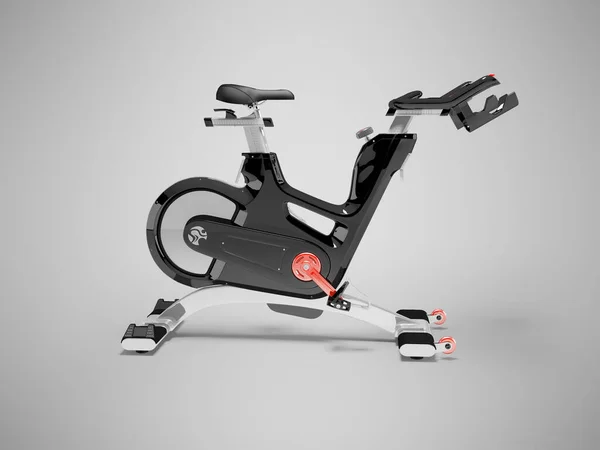 3Dイラストの現代運動自転車直立用スポーツサイドビュー上の灰色の背景と影 — ストック写真