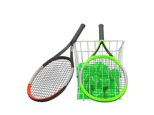 Illustratie Set Van Grote Tennis Voor Training Spel Witte Achtergrond — Stockfoto