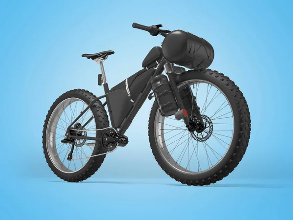 Illustration Eines Schwarzen Mountainbike Für Extreme Fahrt Auf Blauem Hintergrund — Stockfoto