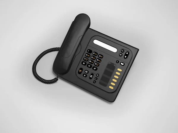 Απεικόνιση Του Σταθερού Σταθερού Τηλεφώνου Γκρι Φόντο Σκιά — Φωτογραφία Αρχείου