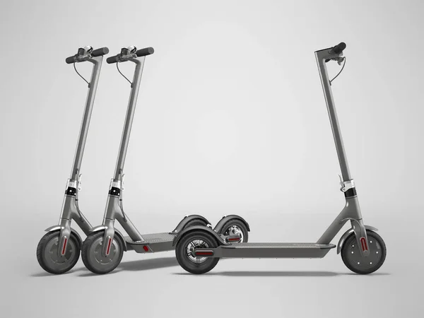 Conjunto Ilustración Scooter Eléctrico Moderno Para Caminar Por Ciudad Sobre — Foto de Stock