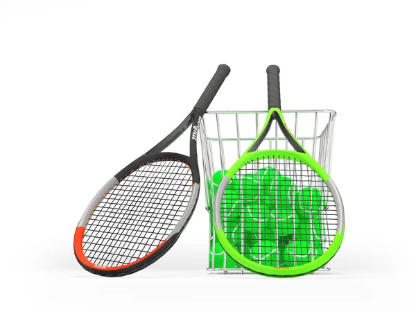 Illustratie Set Van Grote Tennis Voor Training Spel Witte Achtergrond — Stockfoto