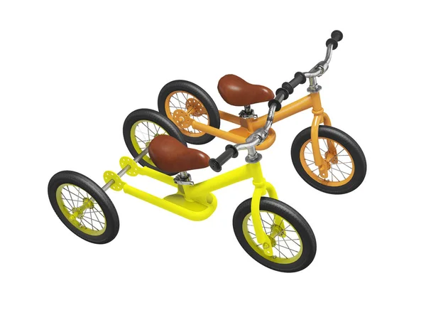 3D没有底色的无踏板自行车图例 — 图库照片