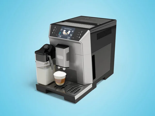 Illustratie Van Touch Screen Koffiezetapparaat Met Cappuccino Machine Voor Koffie — Stockfoto