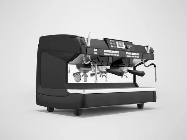 影とグレーの背景に高性能現代産業用コーヒーマシンの3Dイラスト — ストック写真