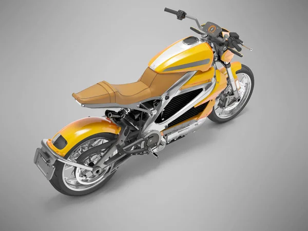 Illustration Von Orangefarbenen Sport Elektro Motorrädern Für Die Fahrt Durch — Stockfoto