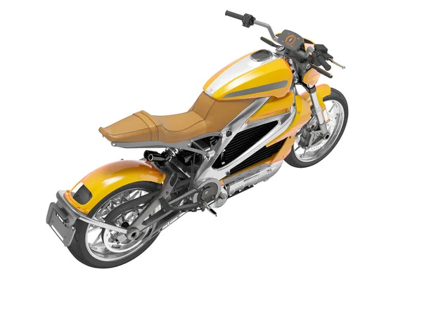 Illustration Von Orangefarbenen Sport Elektro Motorrad Für Die Fahrt Durch — Stockfoto