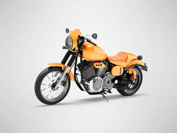 Illustration Des Orangen Sportmotorrads Auf Grauem Hintergrund Mit Schatten — Stockfoto